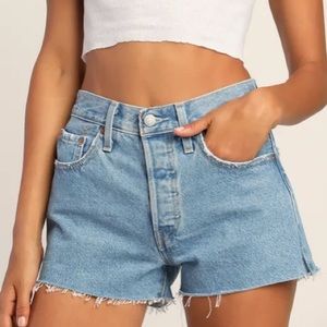 Levi’s 501 High Rise Light Denim Shorts